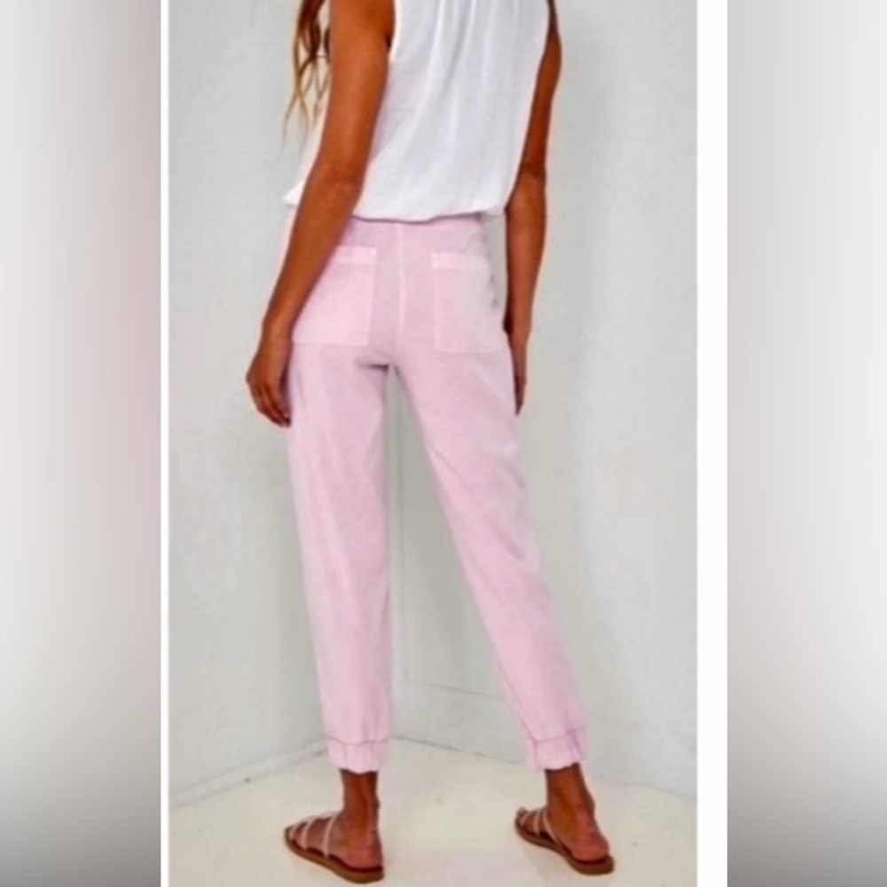 NWT Pocket Cargo Joggers Rose Petal Pink Small $168 sold out color @ Bella Dahl - Picture 8 of 16